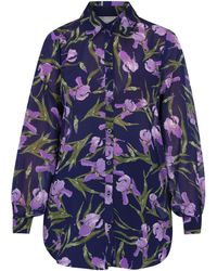 Usha - Bluse Damen Blau Mehrfarbig - Lyst