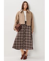 Happiness İstanbul - High Waist Midi Skirt With Button Closure - Lyst