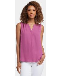 NYDJ - Mouwloze Pintuck Blouse - Lyst