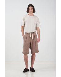 Giesto - Textured Mid Waist Wide Leg Shorts - Lyst
