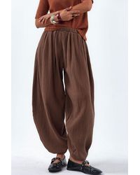 Busem - Bredelijke Pantalon Met Elastische Taille - Lyst
