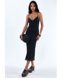 Hiccup - V-Neck Lace Bodycon Midi Dress - Lyst