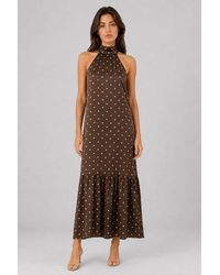 MixRay - Polka Dot Halter Maxi Dress - Lyst