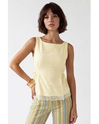 MixRay - Sleeveless Poplin Tie-Front Blouse - Lyst