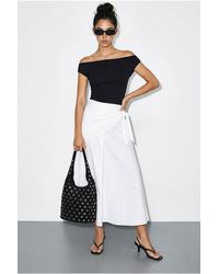 Bianco Lucci - High Waist A-Line Wrap Skirt With Tie Detail - Lyst