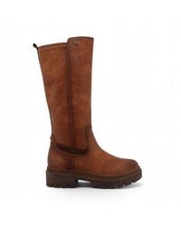 Mustang - Cognac Knee High Chunky Long Winter Boots - Lyst