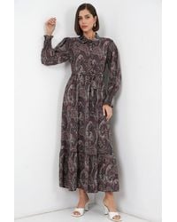 Bigdart - Paisley Belted Midi Shirt Dress - Lyst