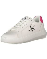 Calvin Klein - Weiße Leder Damen Sneaker - Lyst