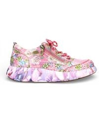 Laura Vita - Nikito 62 Rose Floral Leather Trainers Platform Sneaker Shoes - Lyst