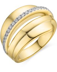Luxenter - Ring Van 925 Sterlingzilver Met Schitterende Zirkonia En 18-Karaats Afwerking - Lyst