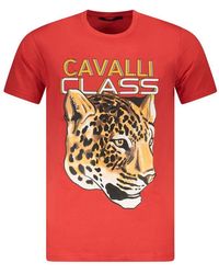 Roberto Cavalli - Rode Katoenen T-Shirt Voor Mannen - Lyst