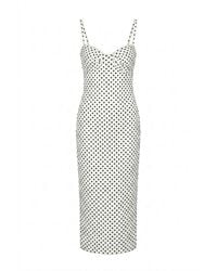 MixRay - Strapless Polka Dot Tulle Midi Dress - Lyst