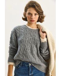 Bianco Lucci - Hair Braid Patterned Sweater - Lyst