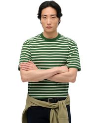 Superdry - T-Shirt Wit Gestreept Katoen - Lyst