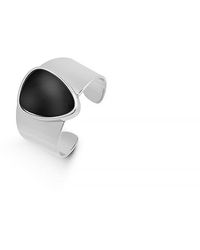 Luxenter - Ring, Sheak Metaallegering En Onyx Ring, Gerhodineerde Afwerking - Lyst