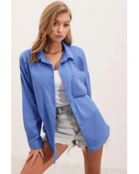 Bigdart - Linen Blended Shirt With Button Closure - Lyst