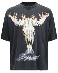 Represent - Zwarte Katoenen T-Shirt - Lyst
