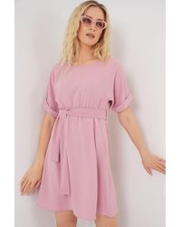 Bigdart - Mini Dress With Tie Bow - Lyst