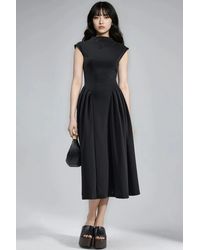Busem - Textured Paneled Midi Dress - Lyst