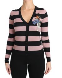 Dolce & Gabbana - Roze Bloemen Kasjmier Vest Trui - Lyst