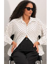 Bigdart - Oversized Polka Dot Crepe Shirt - Lyst