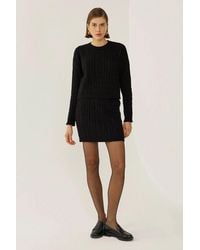 Hiccup - Crew Neck Knitted Sweater & High Waist Mini Skirt 2 Pieces Set - Lyst