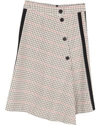 Maje - Geruite Asymmetrische Midi-Rok - Lyst