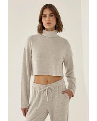 Hiccup - Textured Turtleneck Crop Sweater - Lyst
