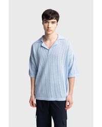 Giesto - Relaxed Cotton Textured Polo T-Shirt - Lyst