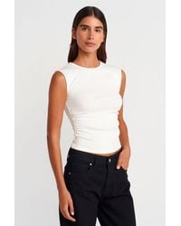 Dilvin - Ribbed Sleeveless Crew Neck T-Shirt - Lyst