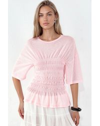 Busem - Solid Crepe Rimpel Blouse - Lyst