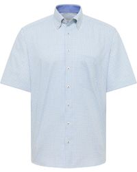 Eterna - Overhemd Groen Geruit Comfort Fit Button Down - Lyst