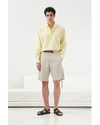 Giesto - Belted Mid Waist Tailored Shorts - Lyst