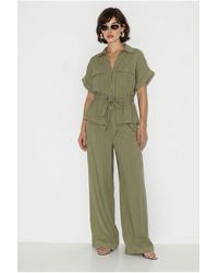 Bianco Lucci - Cotton Vest And Wide-Leg Trousers Set - Lyst
