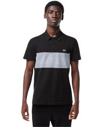 Lacoste - Herenpolo Colour Block Petit Pique Regular /Zilver) - Lyst