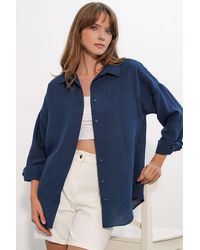 Bigdart - Embroidered Long Sleeve Shirt With Button Closure - Lyst