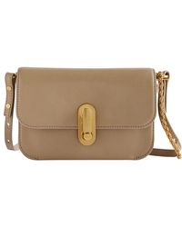 Ted Baker - Kkaysa Polished Small Leather Taupe Crossbody Bag - Lyst