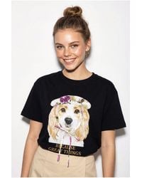 Bianco Lucci - Sequin Printed Crew Neck T-Shirt - Lyst