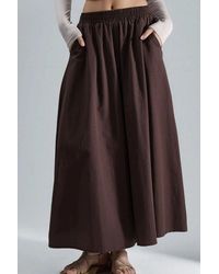 Busem - Elastische Taille Maxi Rok Met Zakken - Lyst