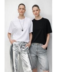 MixRay - Oversized Ribbed Crew Neck Two-Piece T-Shirt Set - Lyst