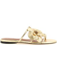 Zimmermann - Gouden Leren Slippers - Lyst
