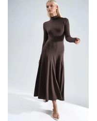 Busem - Langärmliges A-Linien Midikleid - Lyst