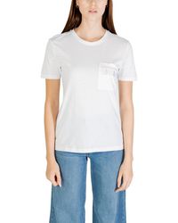ONLY - Enkele Witte Organische Katoenen T-Shirt - Lyst