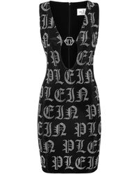 Philipp Plein - Mini Jurk Gothic Plein Strass - Lyst