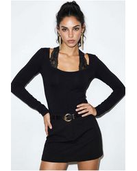 Bianco Lucci - Slim Fit Long Sleeved Square Collar Blouse - Lyst