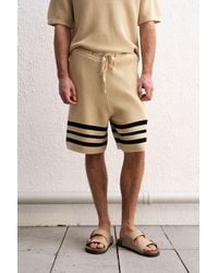 Giesto - Cotton Striped Sweat Shorts - Lyst