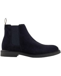 BOSS - Geprägt Stiefeletten Für Herren, Wildleder, Stichdetail (Dunkelblau) - Lyst