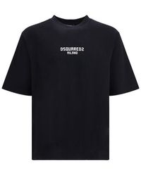 DSquared² - Dsquared² Zwarte Katoenen T-Shirt - Lyst