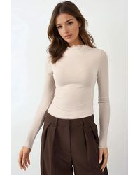 Hiccup - Textured Crew Neck Long Sleeve Top - Lyst