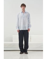 Giesto - Casual Relaxed Fit Long Sleeve Shirt With Tie Detail - Lyst